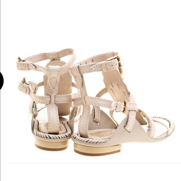 Salvatore Ferragamo Beige Leather Sharise Gladiator Sandals Size 10.5. NWT - Picture 3 of 16